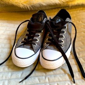 Converse brushed grey/black size 7